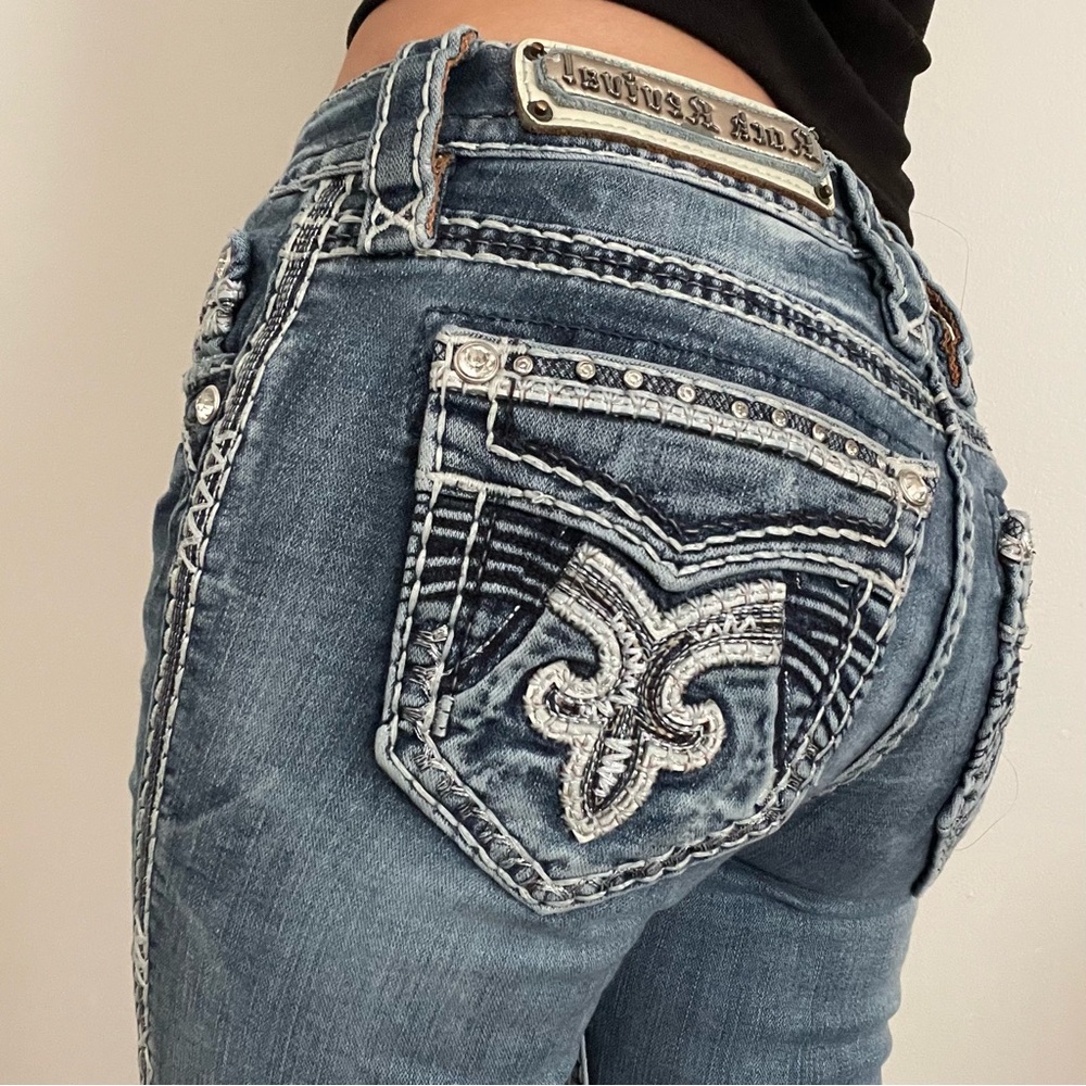 Rock Revival Embellished Blue Skinny Jeans